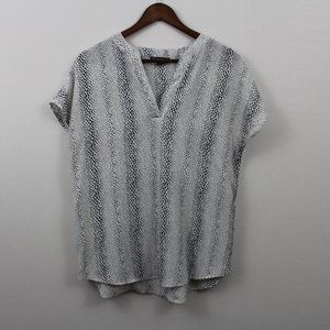 Adrianna Papell White & Black Short Sleeve Top